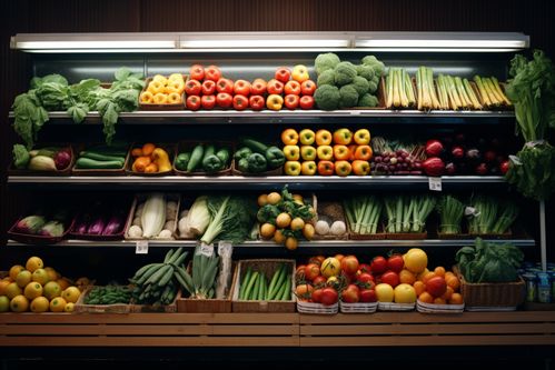 農(nóng)產(chǎn)品新鮮蔬菜貨架攝影圖與苗木高清視覺(jué)展示